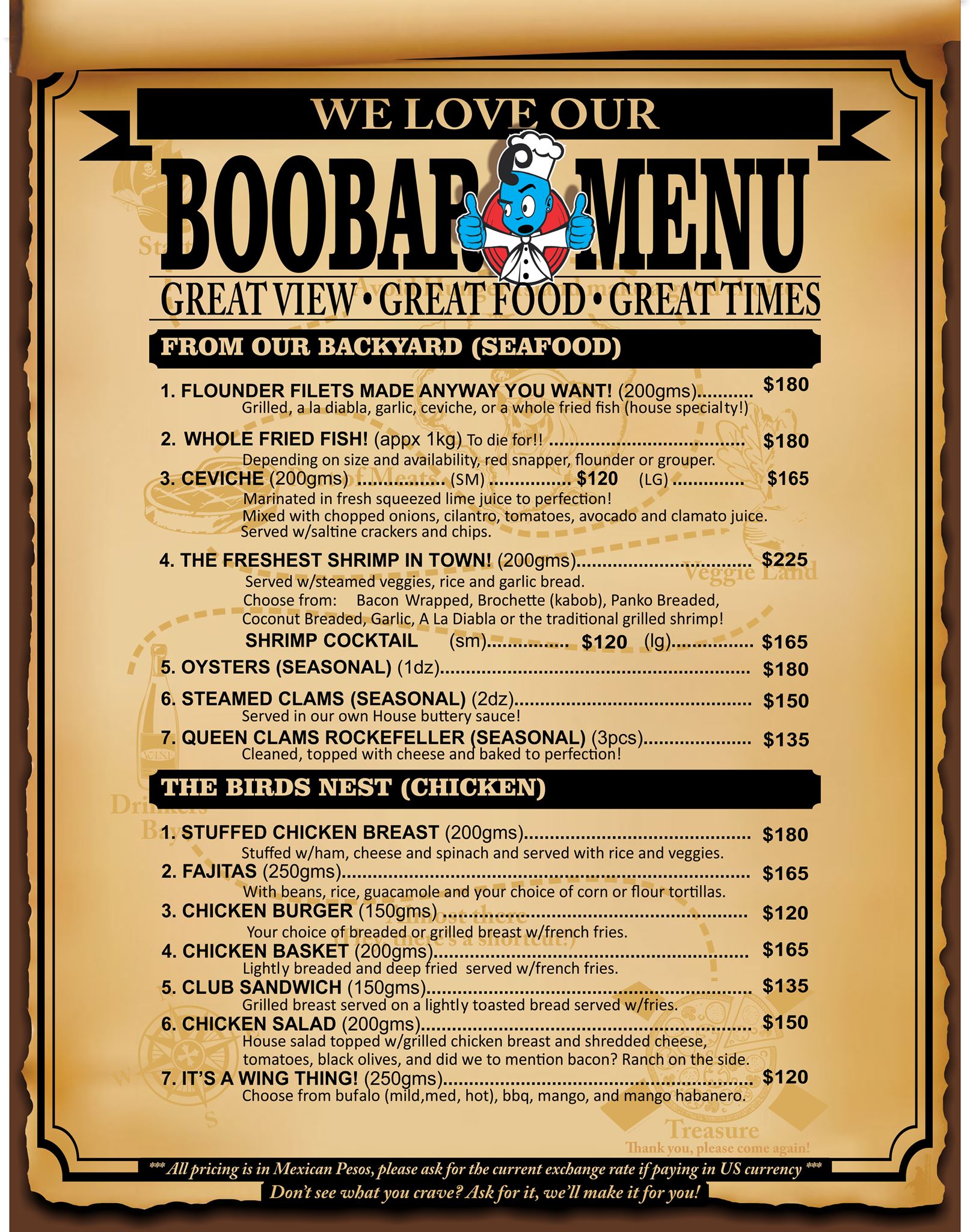 Carta de Boobar Restaurant/Bar — página 2
